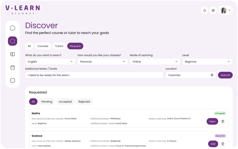 Post your learning requirement